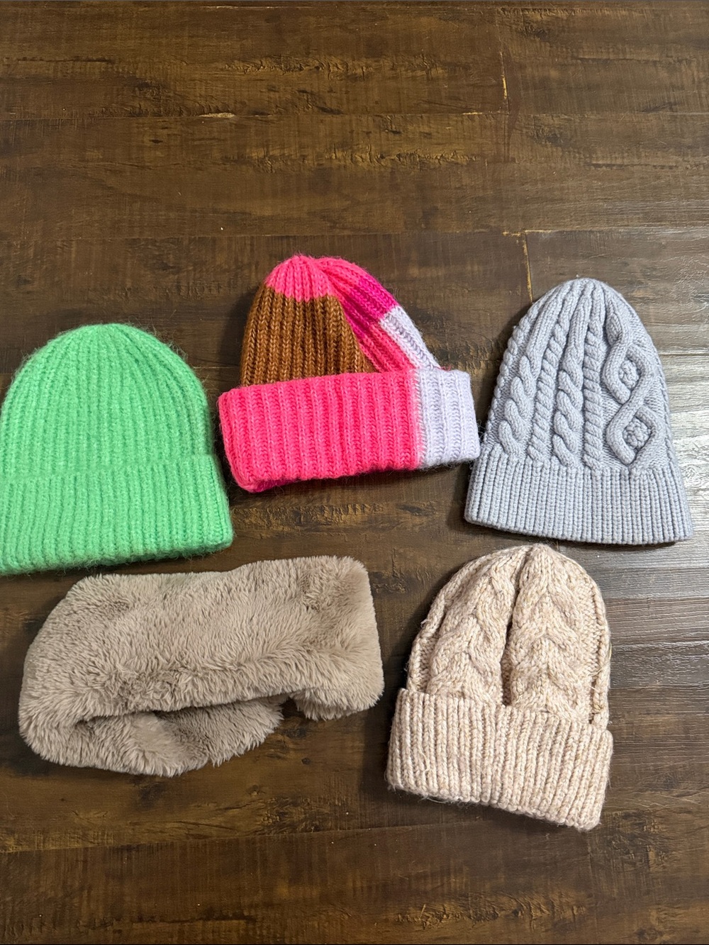 Knit Beanie Hat - Bright Green